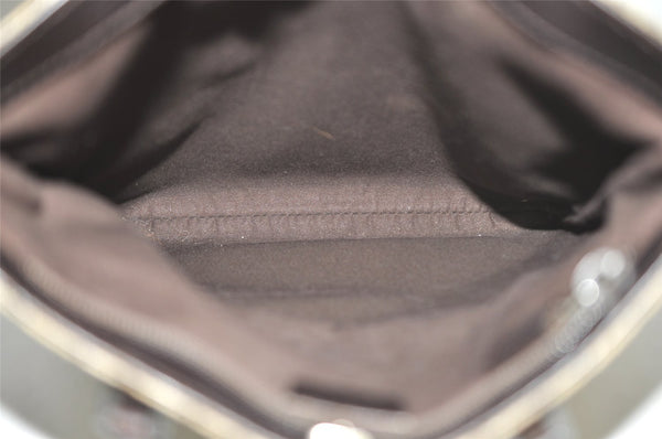 Authentic GUCCI Vintage Hand Tote Bag GG PVC Leather 117551 Brown 4709J