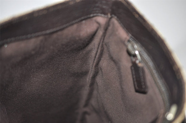 Authentic GUCCI Vintage Hand Tote Bag GG PVC Leather 117551 Brown 4709J