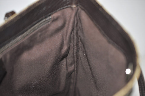 Authentic GUCCI Vintage Hand Tote Bag GG PVC Leather 117551 Brown 4709J