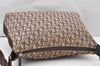 Authentic Christian Dior Trotter Shoulder Cross Bag Canvas Leather Brown 4709K