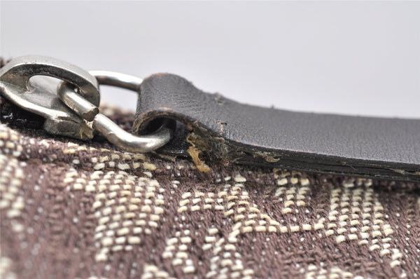 Authentic Christian Dior Trotter Shoulder Cross Bag Canvas Leather Brown 4709K