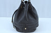 Authentic BURBERRY BLUE LABEL 2Way Drawstring Hand Bag Purse Leather Black 4710I