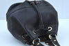 Authentic BURBERRY BLUE LABEL 2Way Drawstring Hand Bag Purse Leather Black 4710I