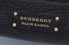 Authentic BURBERRY BLUE LABEL 2Way Drawstring Hand Bag Purse Leather Black 4710I