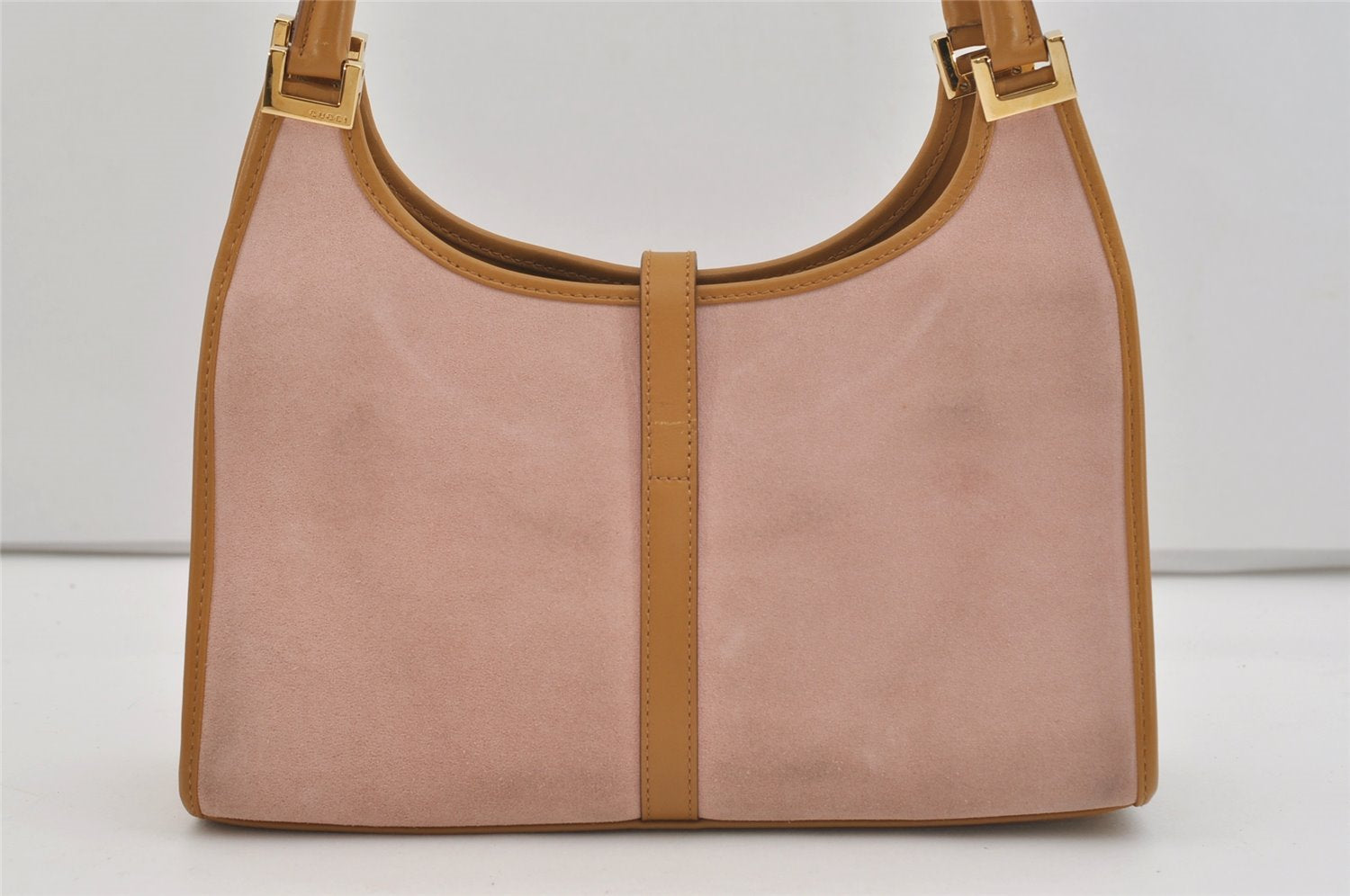 Authentic GUCCI Jackie Shoulder Hand Bag Purse Suede Leather 0021068 Pink 4710J