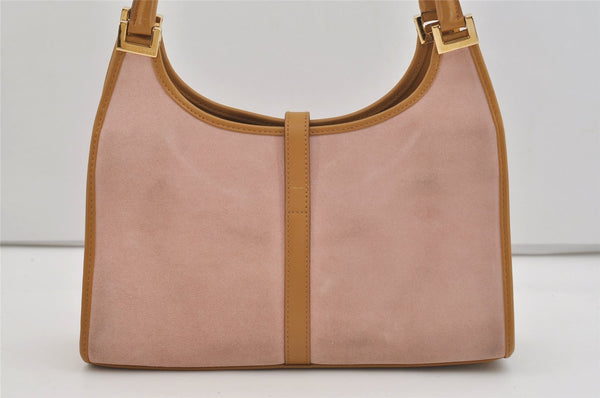 Authentic GUCCI Jackie Shoulder Hand Bag Purse Suede Leather 0021068 Pink 4710J