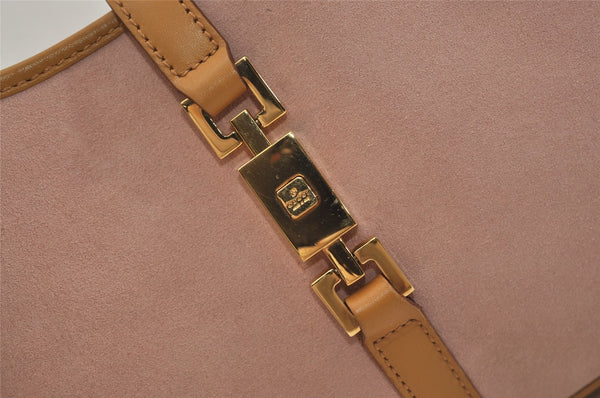 Authentic GUCCI Jackie Shoulder Hand Bag Purse Suede Leather 0021068 Pink 4710J