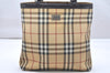 Authentic BURBERRY Vintage Nova Check Shoulder Tote Bag PVC Leather Beige 4710K