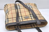 Authentic BURBERRY Vintage Nova Check Shoulder Tote Bag PVC Leather Beige 4710K