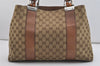 Authentic GUCCI Bamboo Shoulder Hand Bag GG Canvas Leather 232947 Brown 4711J