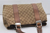 Authentic GUCCI Bamboo Shoulder Hand Bag GG Canvas Leather 232947 Brown 4711J