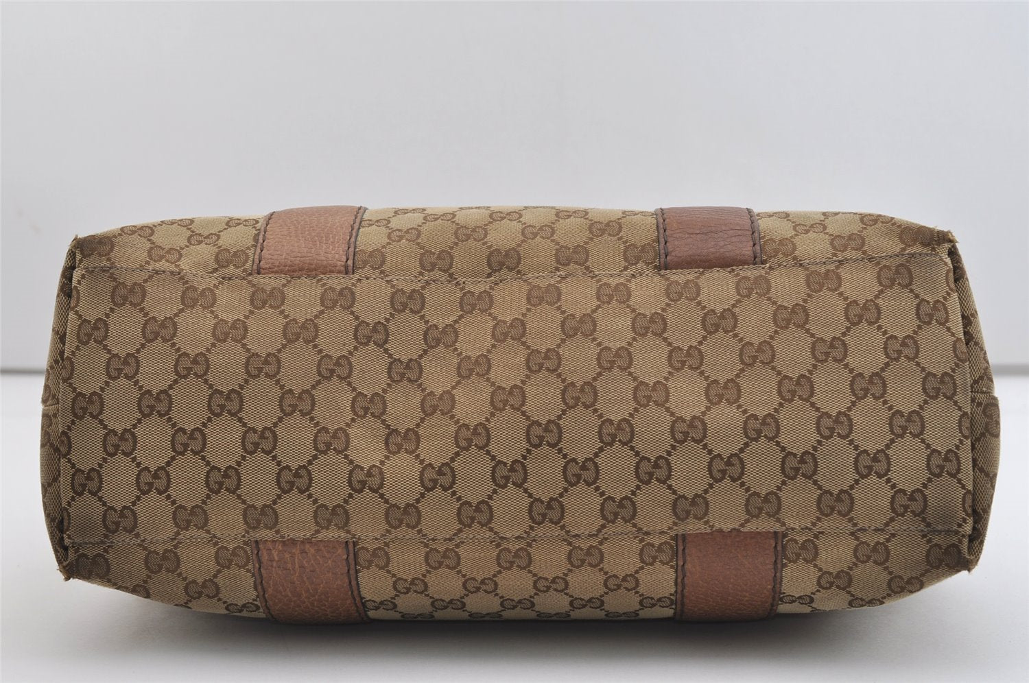 Authentic GUCCI Bamboo Shoulder Hand Bag GG Canvas Leather 232947 Brown 4711J