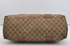 Authentic GUCCI Bamboo Shoulder Hand Bag GG Canvas Leather 232947 Brown 4711J