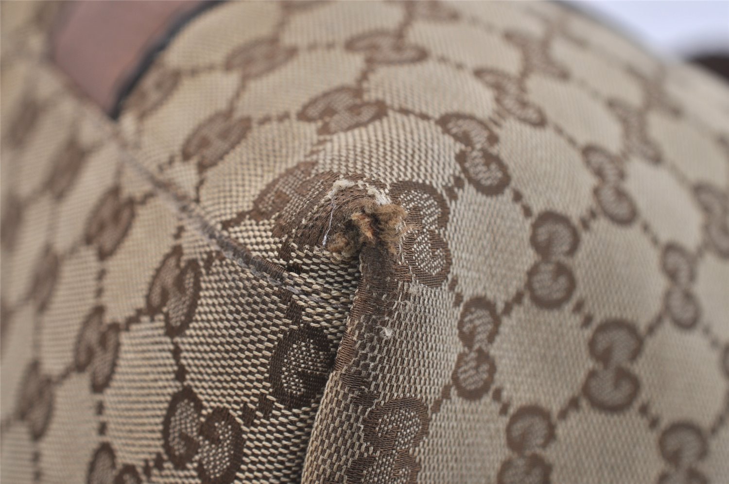 Authentic GUCCI Bamboo Shoulder Hand Bag GG Canvas Leather 232947 Brown 4711J