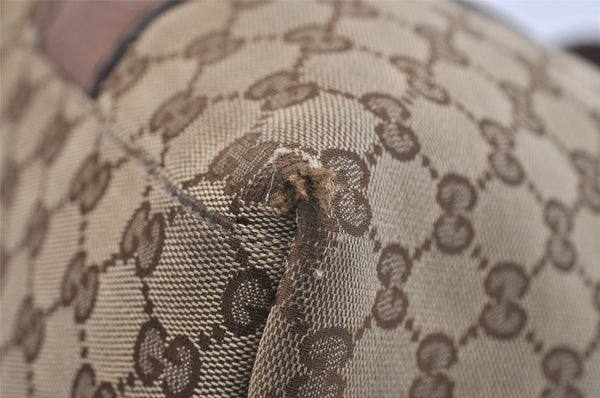 Authentic GUCCI Bamboo Shoulder Hand Bag GG Canvas Leather 232947 Brown 4711J