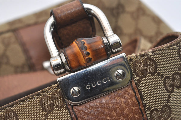 Authentic GUCCI Bamboo Shoulder Hand Bag GG Canvas Leather 232947 Brown 4711J