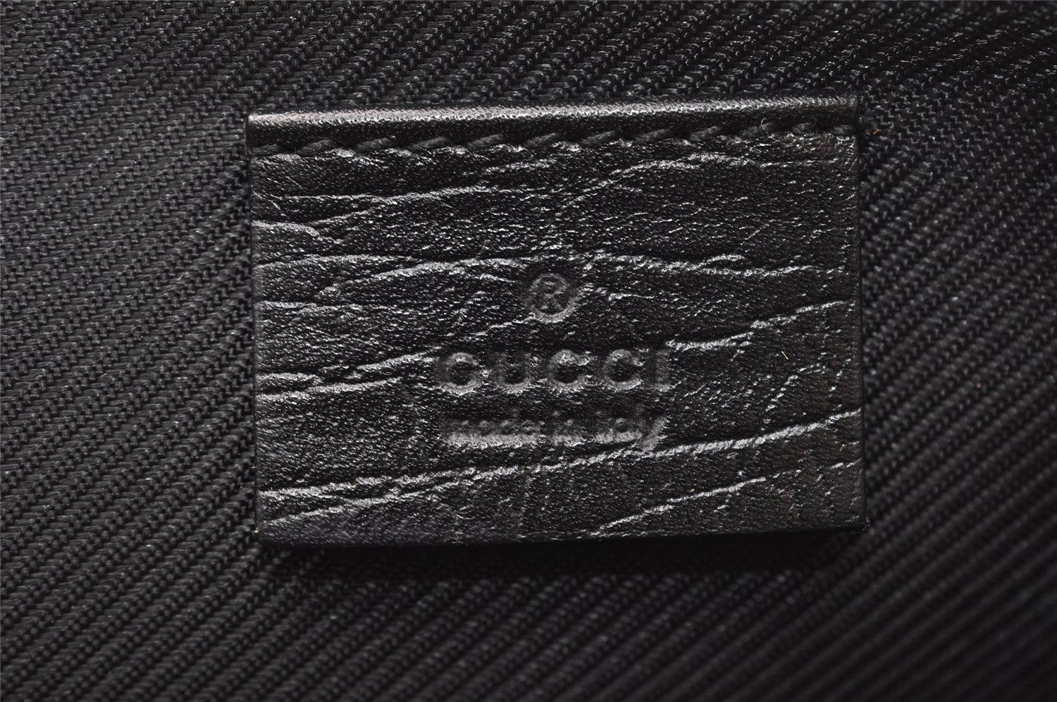 Authentic GUCCI Hand Bag Pouch Purse GG Canvas Leather 07198 Black 4712I