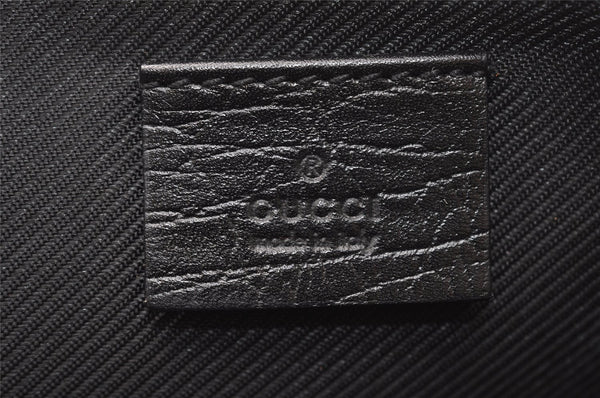 Authentic GUCCI Hand Bag Pouch Purse GG Canvas Leather 07198 Black 4712I