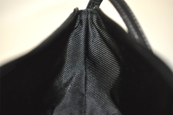 Authentic GUCCI Hand Bag Pouch Purse GG Canvas Leather 07198 Black 4712I