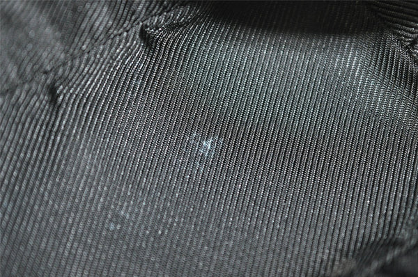 Authentic GUCCI Hand Bag Pouch Purse GG Canvas Leather 07198 Black 4712I