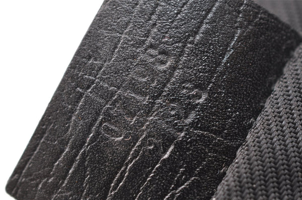 Authentic GUCCI Hand Bag Pouch Purse GG Canvas Leather 07198 Black 4712I