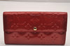 Auth Louis Vuitton Vernis Pochette Porte Monnaie Credit Wallet M91983 Red 4712J