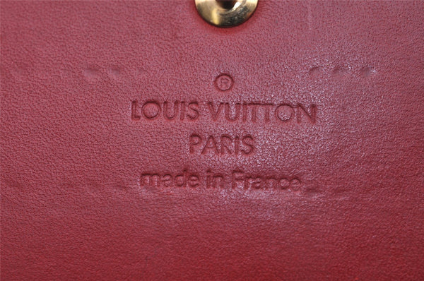 Auth Louis Vuitton Vernis Pochette Porte Monnaie Credit Wallet M91983 Red 4712J
