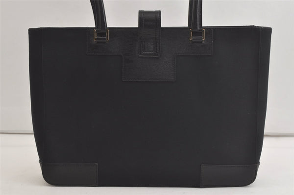 Authentic GUCCI Vintage Shoulder Tote Bag GG Canvas Leather 0021109 Black 4712K