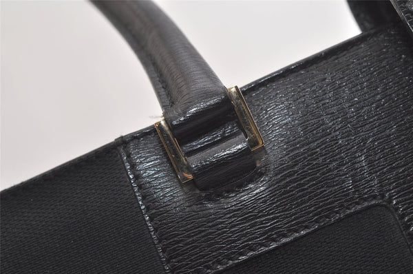 Authentic GUCCI Vintage Shoulder Tote Bag GG Canvas Leather 0021109 Black 4712K