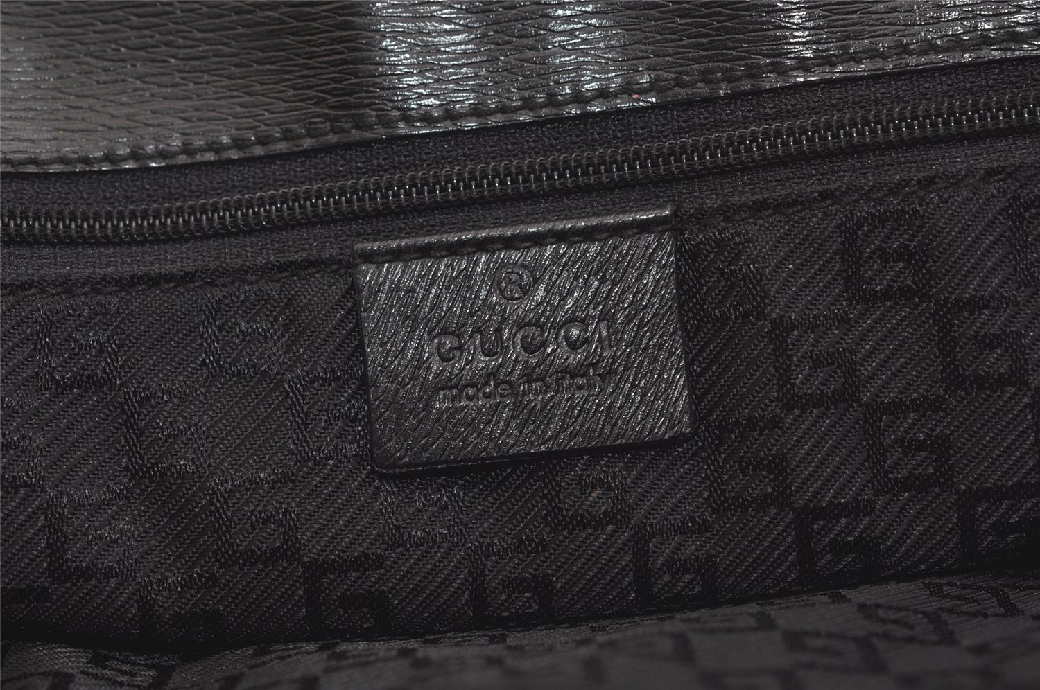 Authentic GUCCI Vintage Shoulder Tote Bag GG Canvas Leather 0021109 Black 4712K