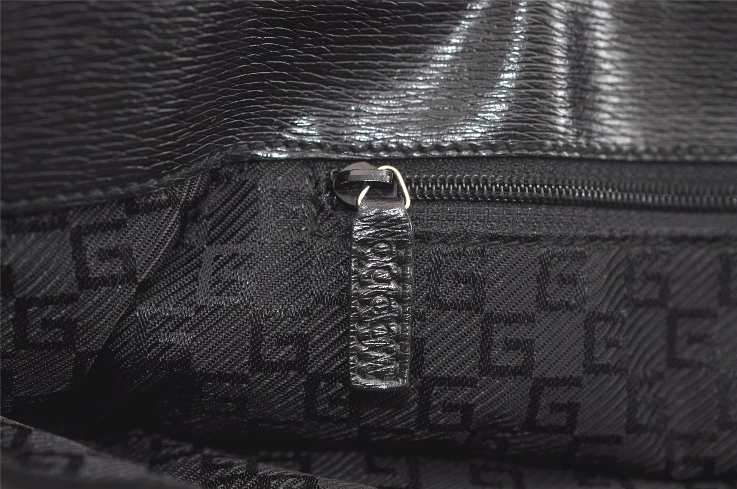 Authentic GUCCI Vintage Shoulder Tote Bag GG Canvas Leather 0021109 Black 4712K