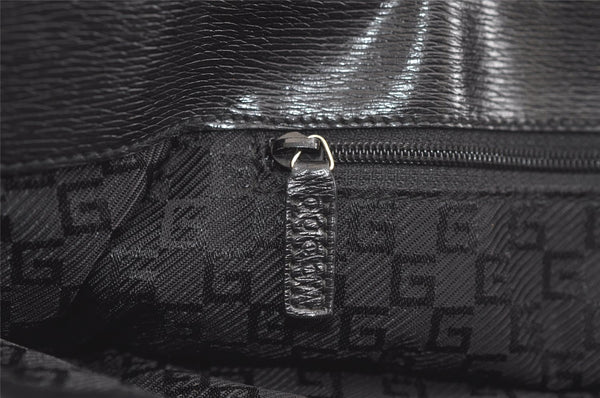 Authentic GUCCI Vintage Shoulder Tote Bag GG Canvas Leather 0021109 Black 4712K