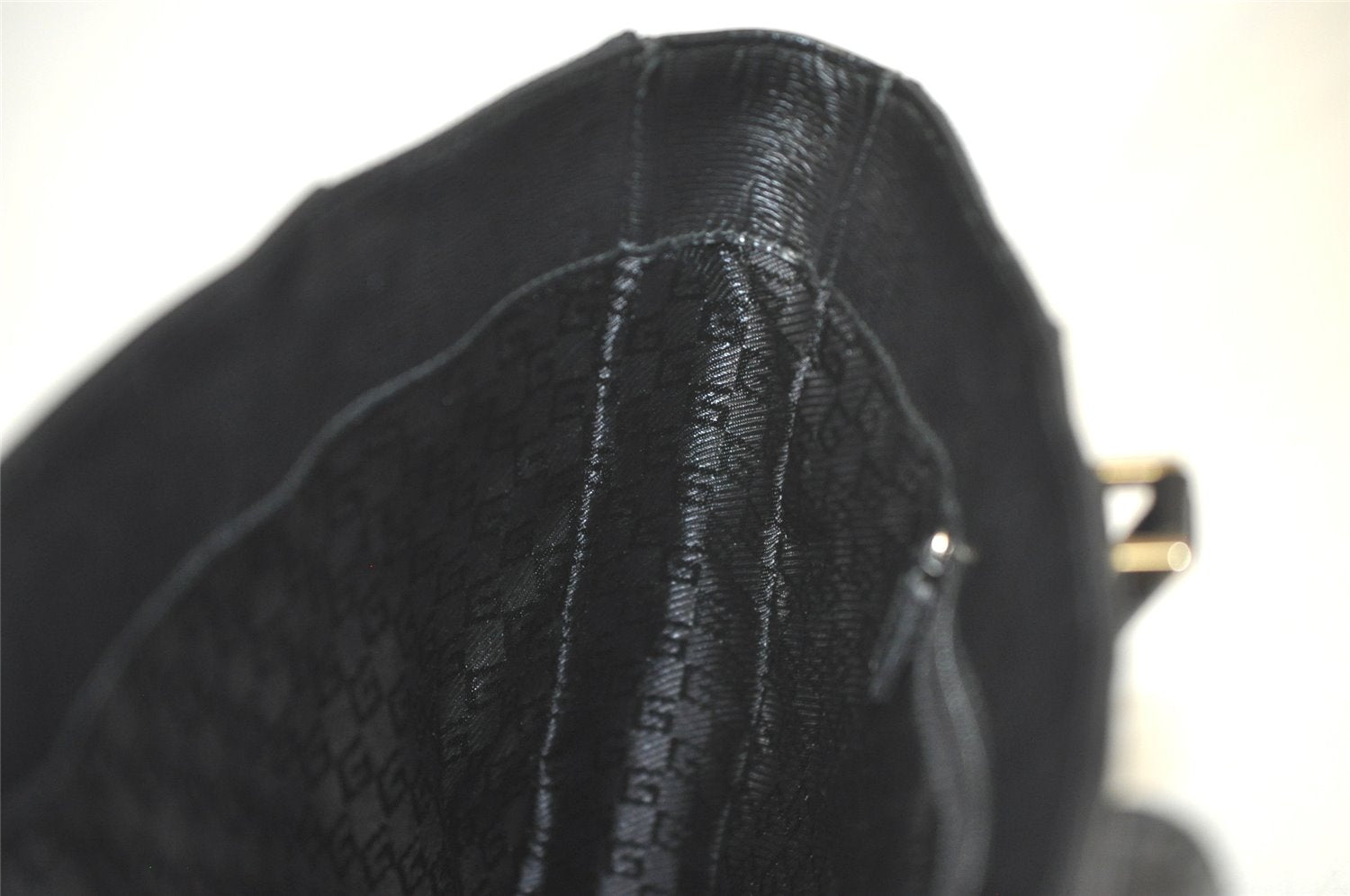 Authentic GUCCI Vintage Shoulder Tote Bag GG Canvas Leather 0021109 Black 4712K