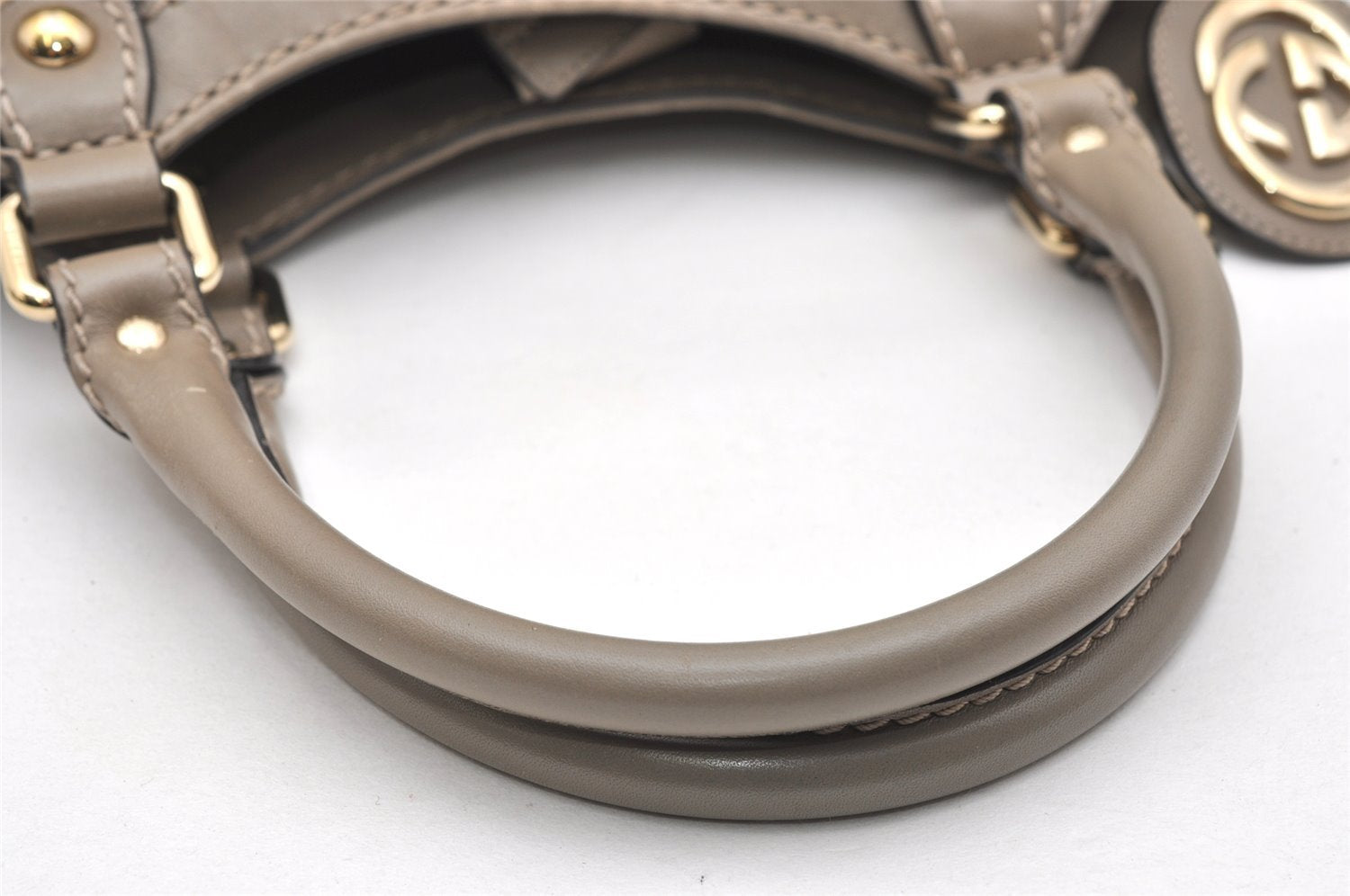 Authentic GUCCI Sukey Guccissima Tote Hand Bag GG Leather 211944 Gray 4713K