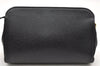 Authentic CHANEL Caviar Skin CC Logo Cosmetic Pouch Purse Black Junk 4714K