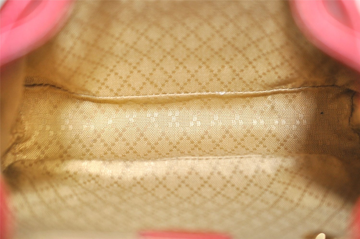 Authentic GUCCI Bamboo Vintage Drawstring Backpack Leather Red 4715I