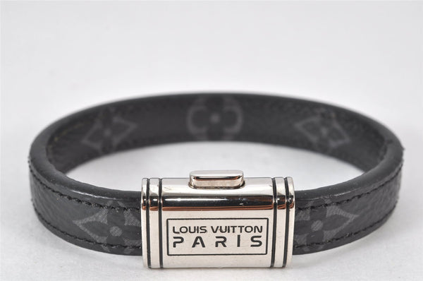 Authentic Louis Vuitton Monogram Eclipse Bracelet Clip It Black MP215E LV 4715K