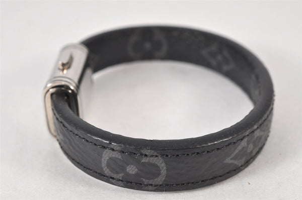 Authentic Louis Vuitton Monogram Eclipse Bracelet Clip It Black MP215E LV 4715K