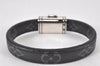 Authentic Louis Vuitton Monogram Eclipse Bracelet Clip It Black MP215E LV 4715K