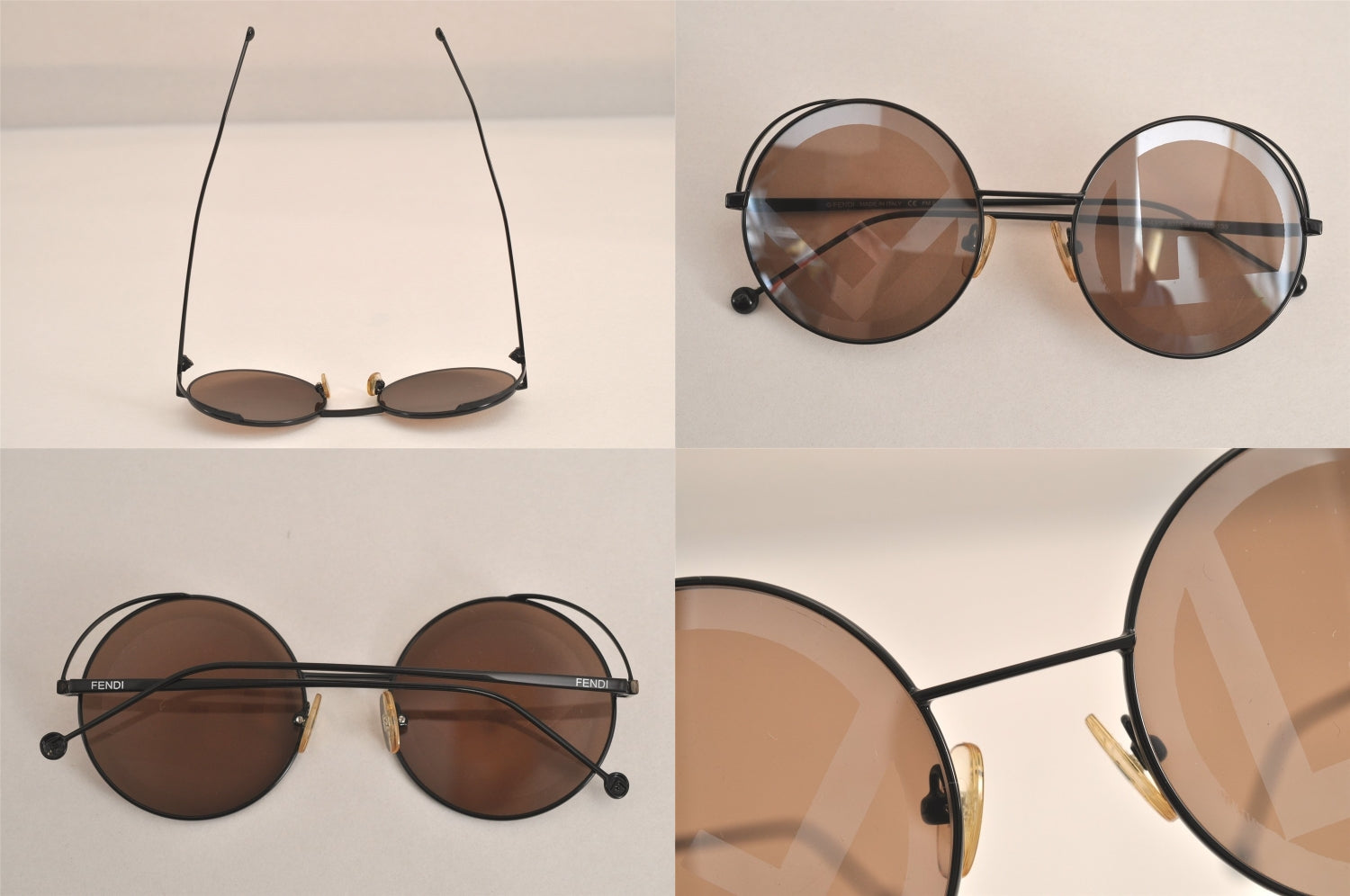 Authentic FENDI Vintage Sunglasses Titanium FF0343S Brown 4715M