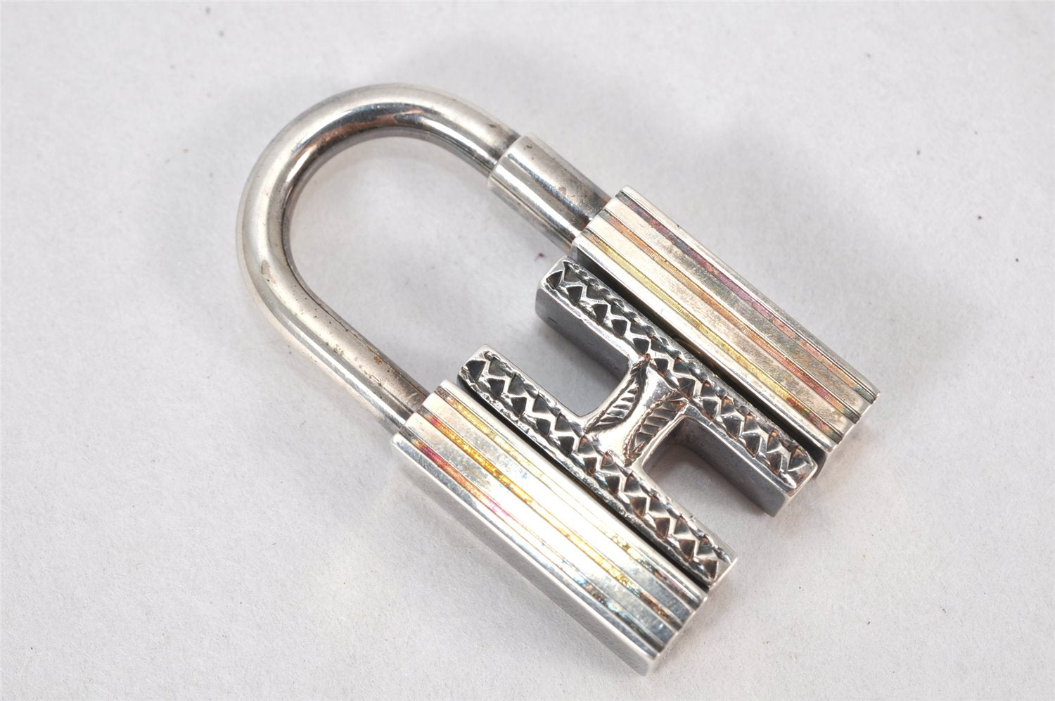 Authentic HERMES TOUAREG Cadena Padlock Silver 925 Box 4716K