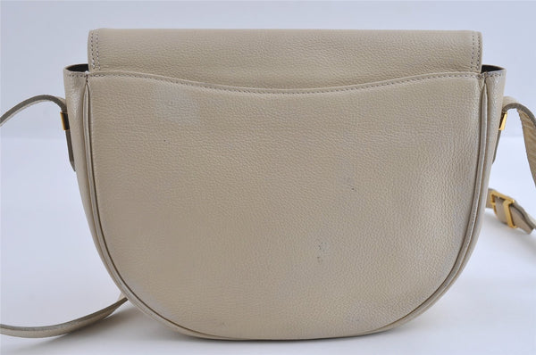 Authentic YVES SAINT LAURENT Shoulder Cross Body Bag Purse Leather White 4717I