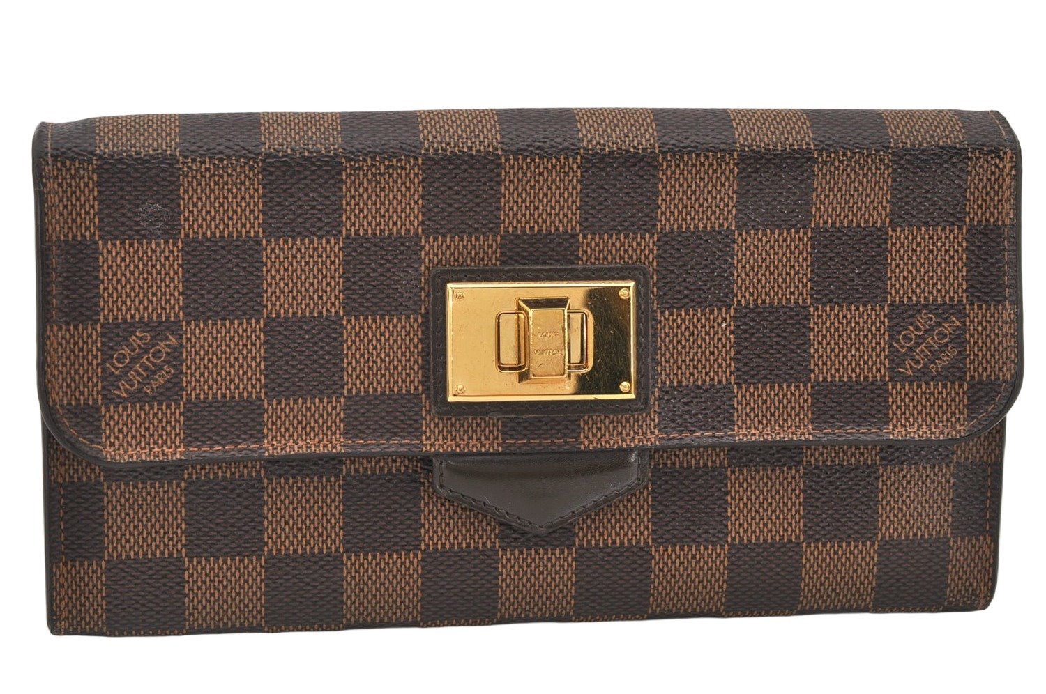 Authentic Louis Vuitton Damier Portefeuille Rosebery Wallet N63017 Brown 4718K