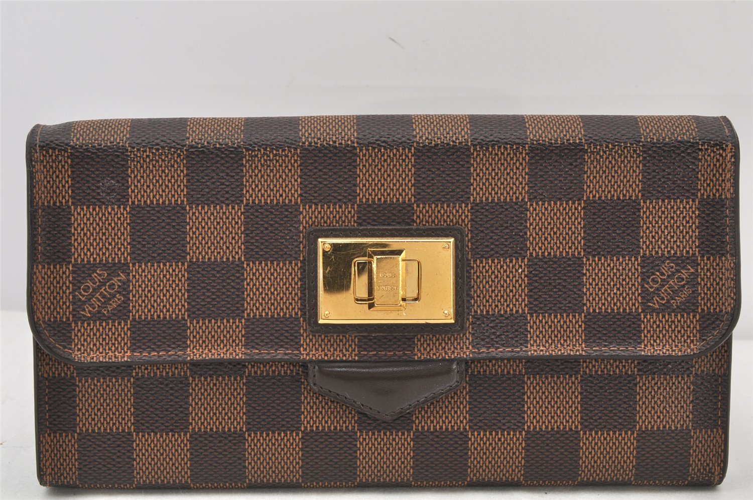 Authentic Louis Vuitton Damier Portefeuille Rosebery Wallet N63017 Brown 4718K