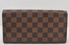 Authentic Louis Vuitton Damier Portefeuille Rosebery Wallet N63017 Brown 4718K