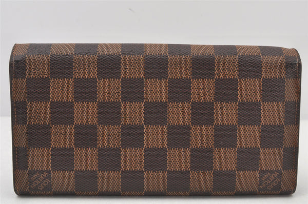 Authentic Louis Vuitton Damier Portefeuille Rosebery Wallet N63017 Brown 4718K