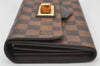 Authentic Louis Vuitton Damier Portefeuille Rosebery Wallet N63017 Brown 4718K