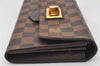 Authentic Louis Vuitton Damier Portefeuille Rosebery Wallet N63017 Brown 4718K