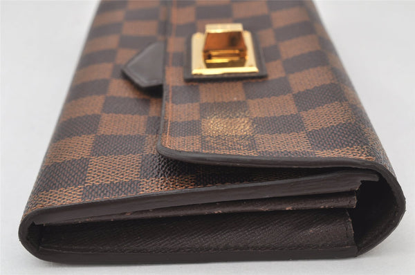 Authentic Louis Vuitton Damier Portefeuille Rosebery Wallet N63017 Brown 4718K