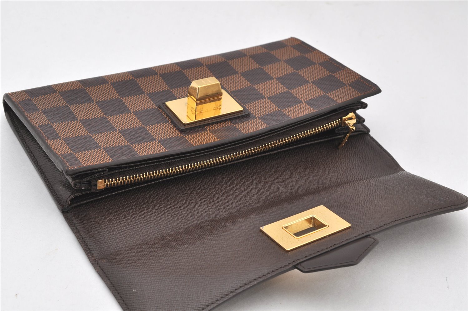 Authentic Louis Vuitton Damier Portefeuille Rosebery Wallet N63017 Brown 4718K